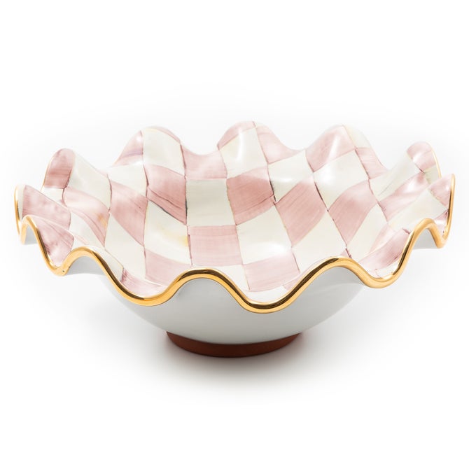 Rosy Check Medium Ceramic Fluted Serving Bowl image number 2