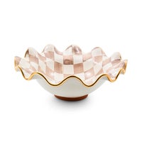 Mocha Check Ceramic Fluted Serving Bowl