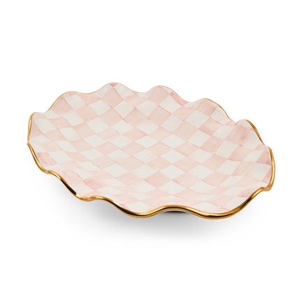 Rosy Check Ceramic Serving Platter