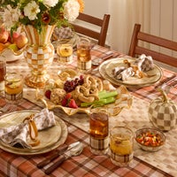 Ginger Check Ceramic Serving Platter