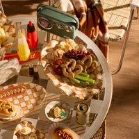Ginger Check Ceramic Serving Platter