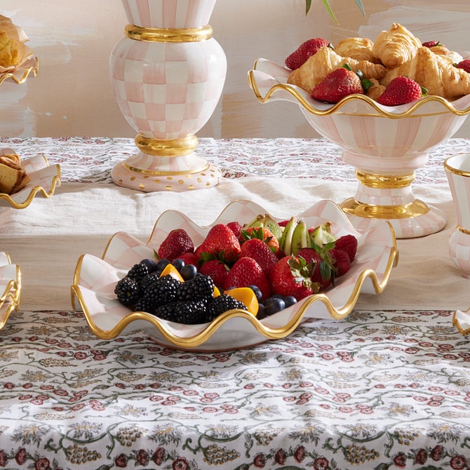 Rosy Check Ceramic Serving Platter image number 1