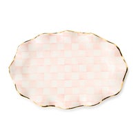 Rosy Check Ceramic Serving Platter