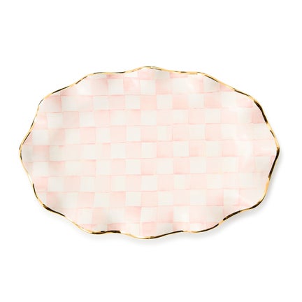 Rosy Check Ceramic Serving Platter