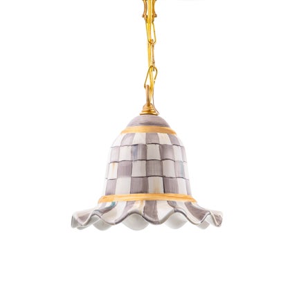 Sterling Check Small Ceramic Pendant Lamp