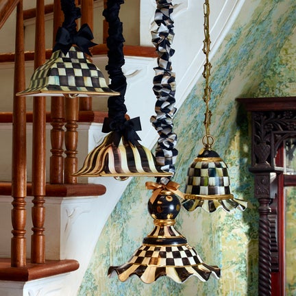 Courtly Check Medium Ceramic Pendant Lamp