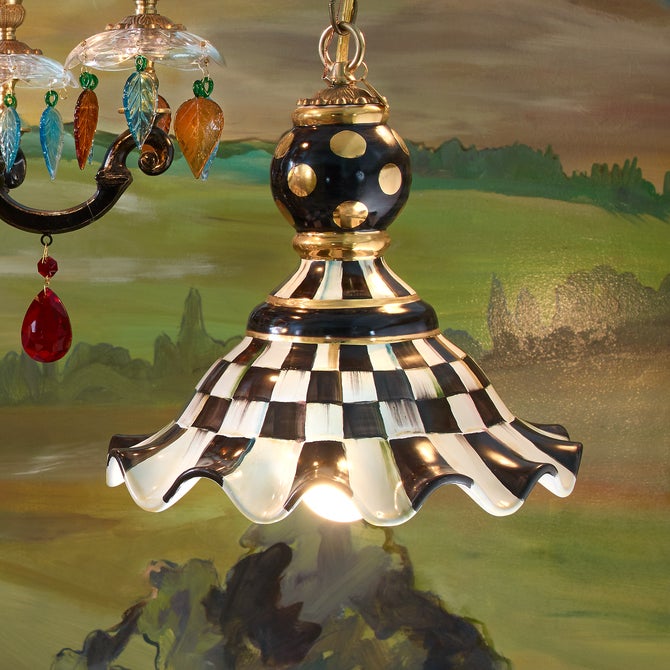 Courtly Check Medium Ceramic Pendant Lamp image number 3