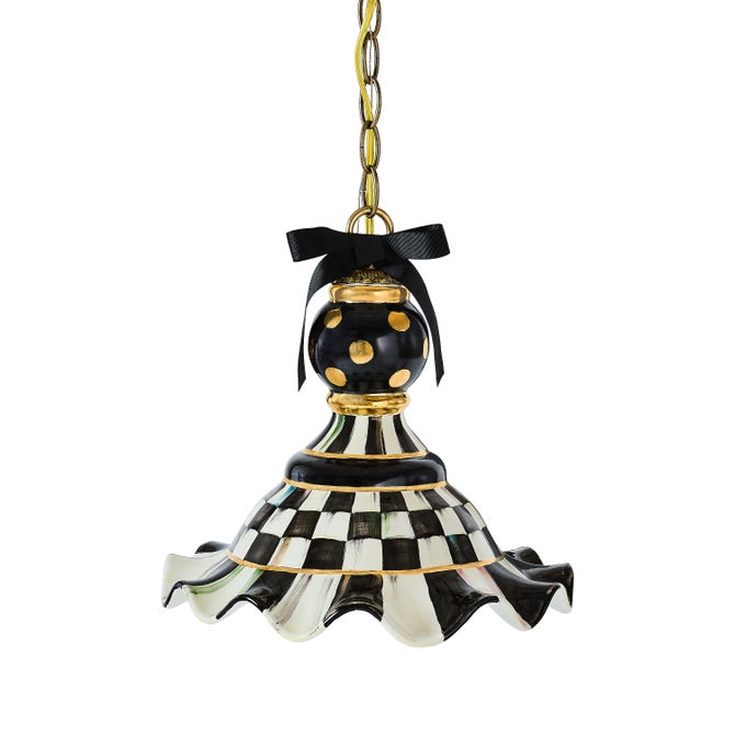 Courtly Check Medium Ceramic Pendant Lamp image number 7
