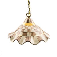 Mocha Check Medium Ceramic Pendant Lamp