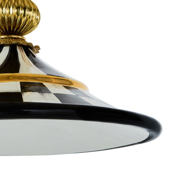 Courtly Check Flared Ceramic Pendant Lamp image number 1