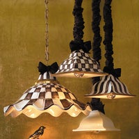 Courtly Check Ceramic Fluted Hanging Lamp