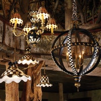 Courtly Check Ceramic Fluted Hanging Lamp