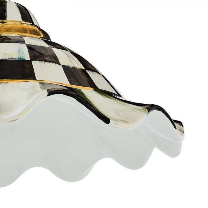 Courtly Check Ceramic Fluted Hanging Lamp image number 8