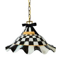 Courtly Check Ceramic Fluted Hanging Lamp