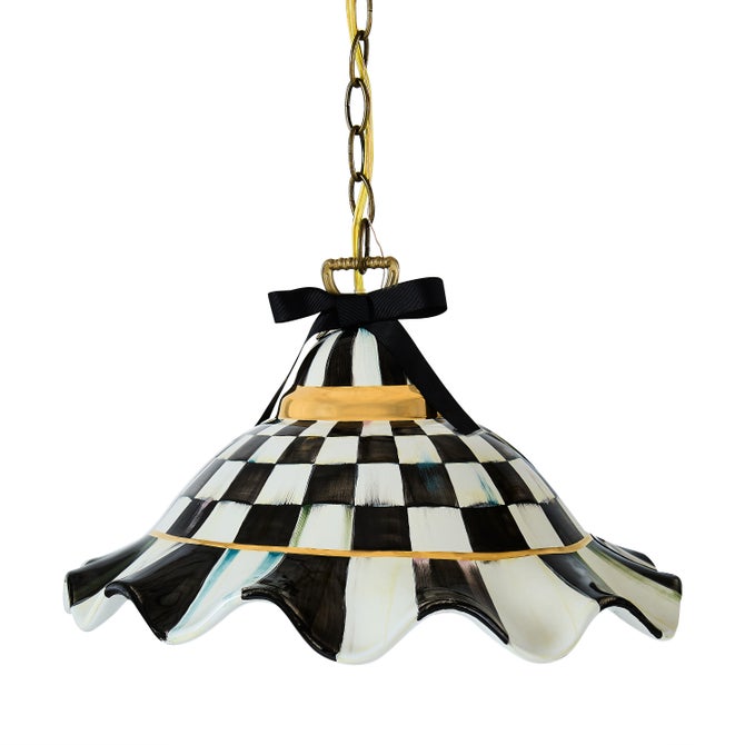 Courtly Check Ceramic Fluted Hanging Lamp image number 10