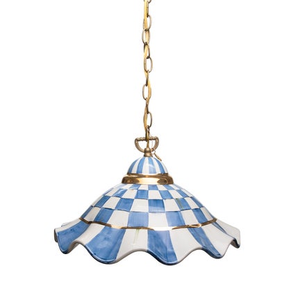 Royal Check Ceramic Fluted Hanging Lamp