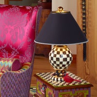 Courtly Check Ceramic Globe Lamp