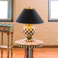 Courtly Check Ceramic Globe Lamp