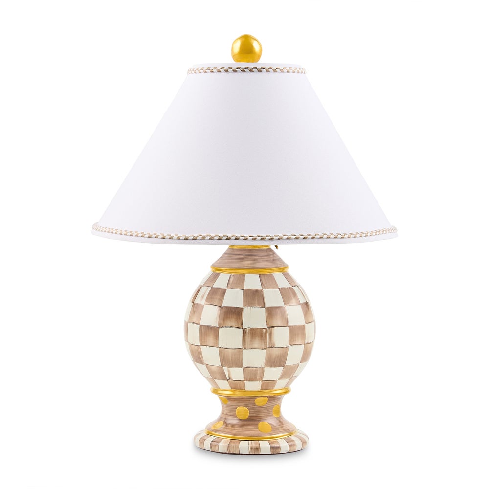 Courtly Check Ceramic Globe Lamp - Mocha Check mackenzie-childs Panama imagen 1