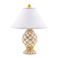 Mocha Check Ceramic Globe Lamp