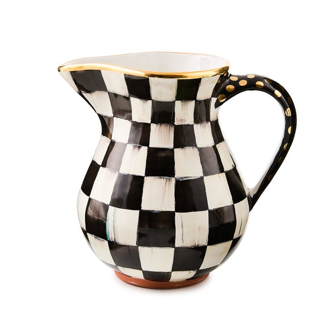 Courtly Check Ceramic Portly Pitcher image number 0