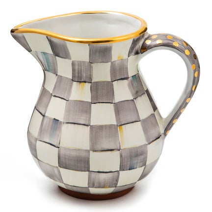 Sterling Check Ceramic Portly Pitcher