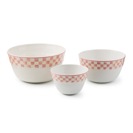 Rosy Check Everyday Mixing Bowls, Set of 3