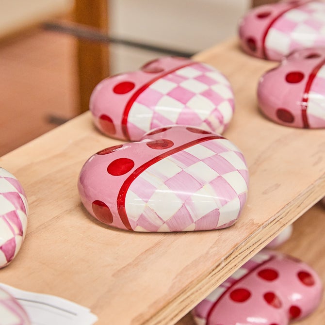 Pink Dotty Heart Ceramic Decor image number 1