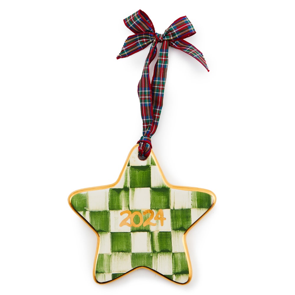 Forest Check 2024 Ceramic Star Ornament mackenzie-childs Panama imagen 1