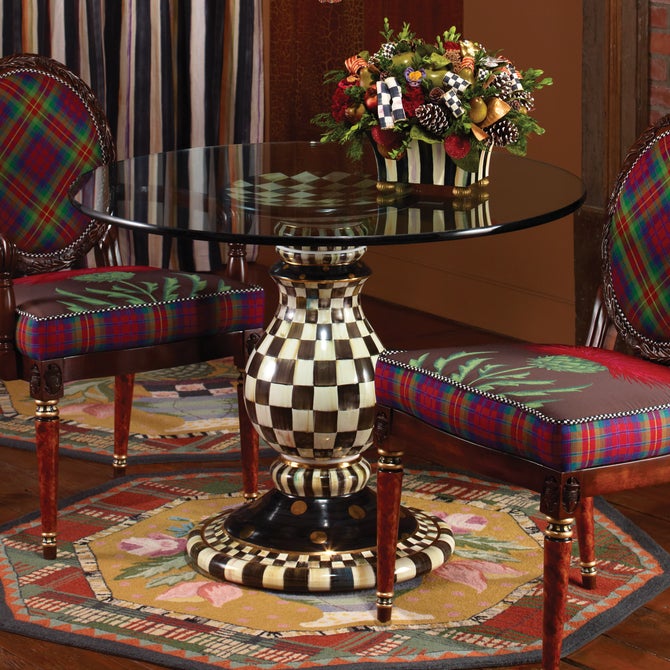 Courtly Check Ceramic Pedestal Table Base image number 1