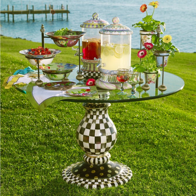 Courtly Check Ceramic Pedestal Table Base image number 7