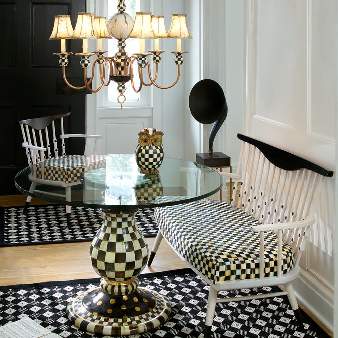Courtly Check Ceramic Pedestal Table Base image number 3