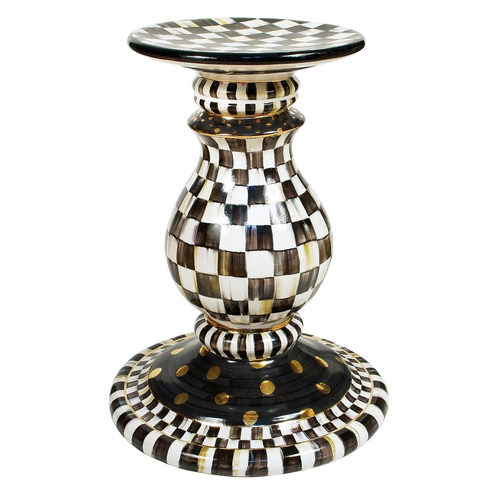 Courtly Check Ceramic Pedestal Table Base mackenzie-childs Panama imagen 1