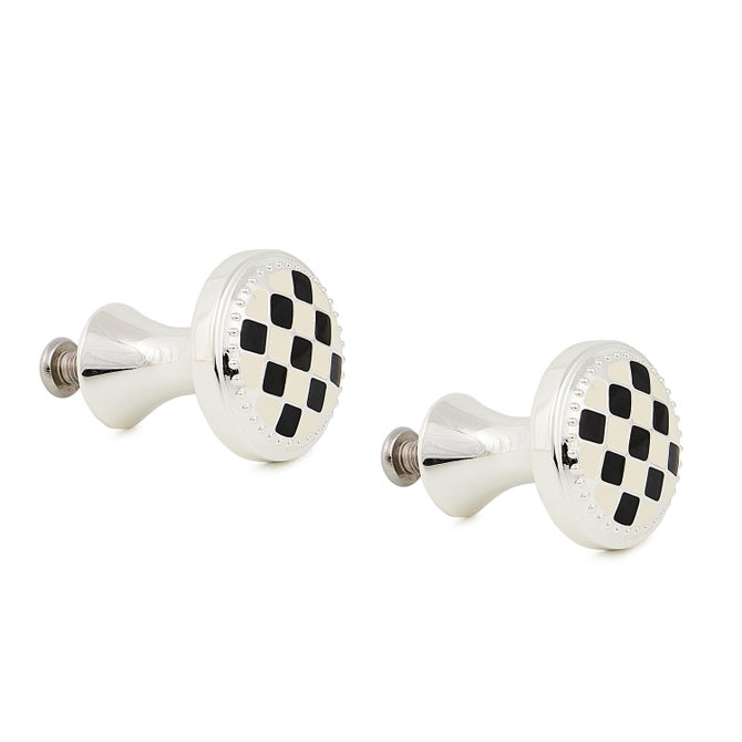 Check Silver Plated Knobs, Set of 2 image number 1