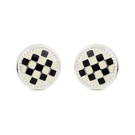 Check Silver Plated Knobs, Set of 2