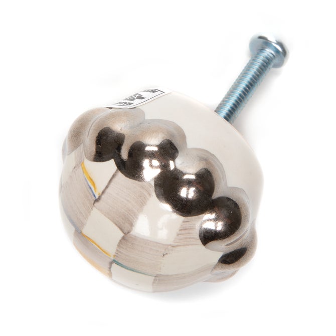 Sterling Check Petit Four Round Knob image number 2