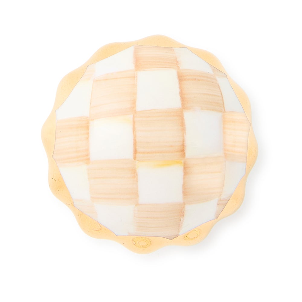 Mocha Check Petit Four Round Knob mackenzie-childs Panama imagen 1