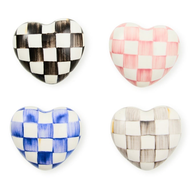 Sterling Check Heart Knob image number 1
