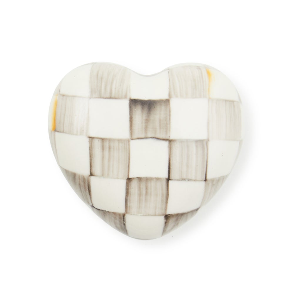 Sterling Check Heart Knob mackenzie-childs Panama imagen 1 Sterling Check Heart Knob mackenzie-childs Panama imagen 1