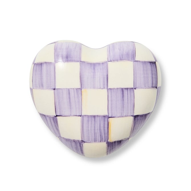 Violet Check Heart Knob image number 0