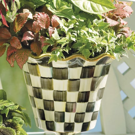 Courtly Check 8" Ceramic Garden Pot