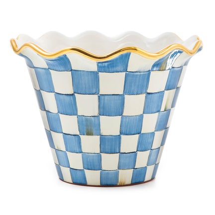 Royal Check 8" Ceramic Garden Pot