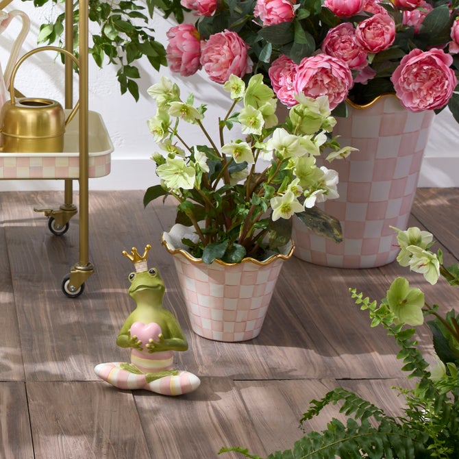 Rosy Check 8" Ceramic Garden Pot image number 1