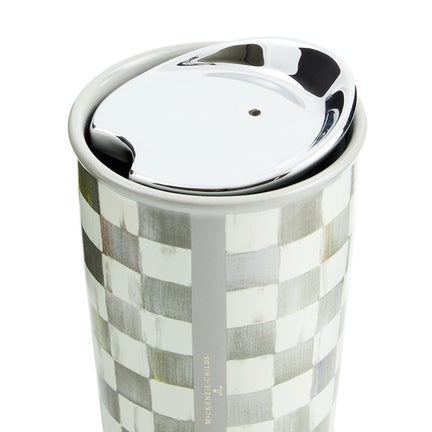 Sterling Check Ceramic Travel Cup