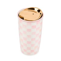 Rosy Check Ceramic Travel Cup