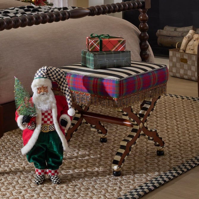 On Wall Street Stripe Cushioned Accent Stool image number 5