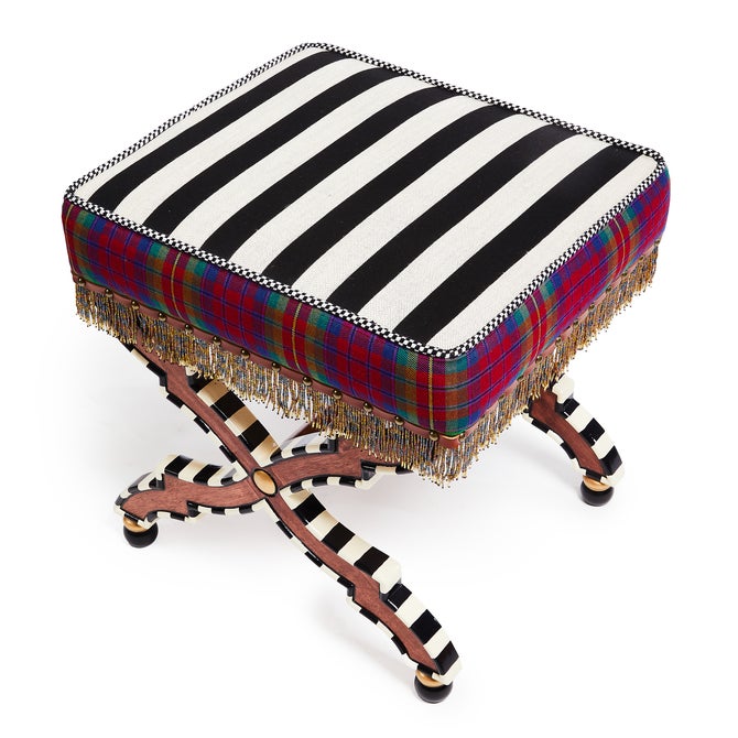 On Wall Street Stripe Cushioned Accent Stool image number 3