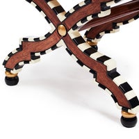 On Wall Street Stripe Cushioned Accent Stool