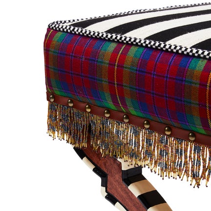 On Wall Street Stripe Cushioned Accent Stool