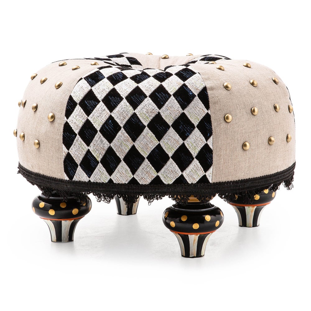 Diamond and Dot Footstool mackenzie-childs Panama imagen 1